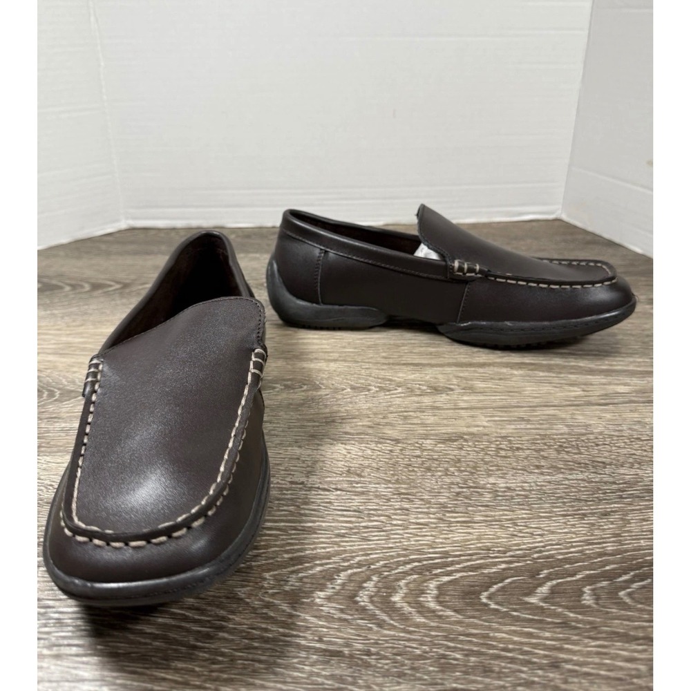 Kenneth Cole Reaction Leather Shoe Loafers Dark Brown Mens Size 6M Preppy Office